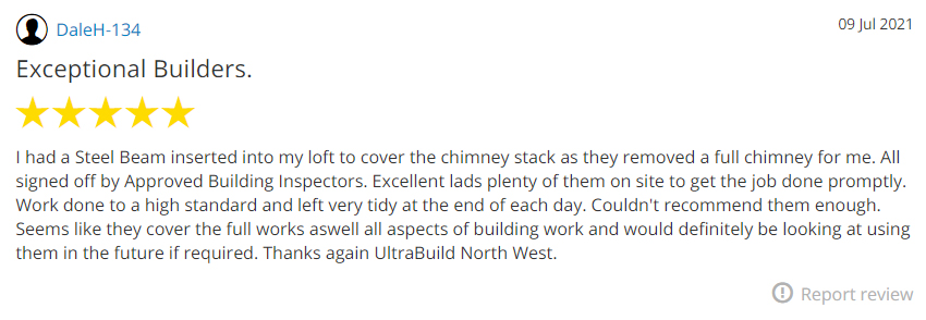 5 star review for Ultra Build Northwest from Yell.com